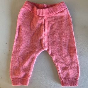 Pink knit baby pants